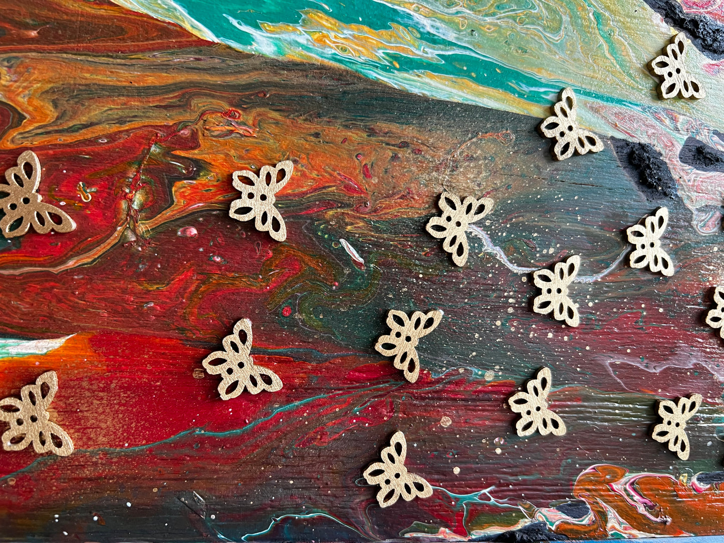 Abstract Butterfly Art On Wood