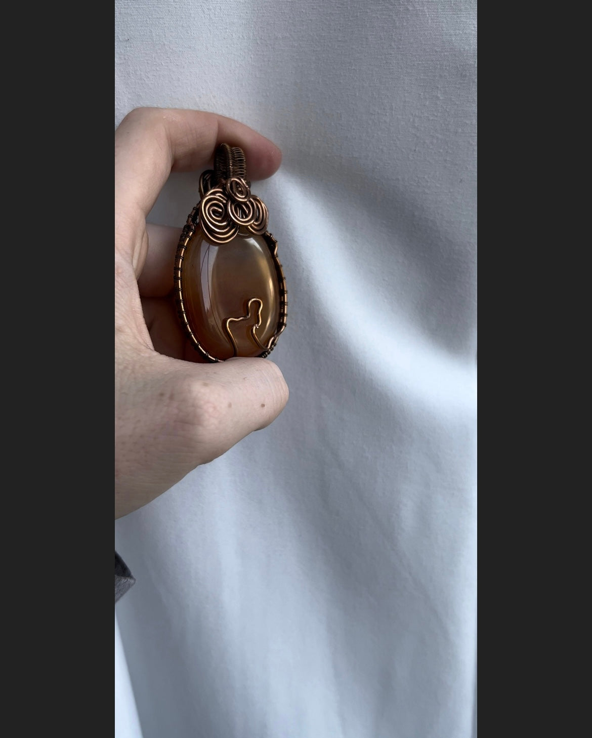 Carnelian Antique Bronze Copper Wire Wrapped Sacral Chakra Creativity Healing Pendant
