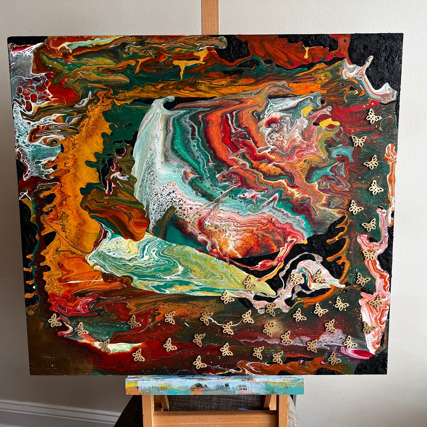 Abstract Butterfly Art On Wood