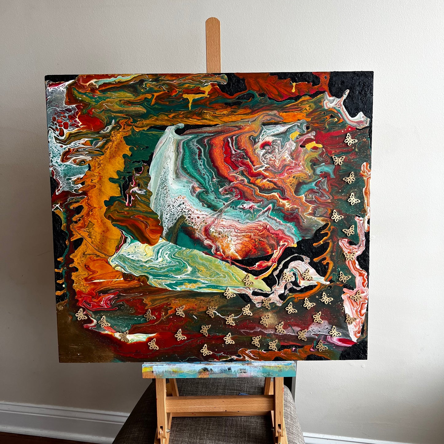 Abstract Butterfly Art On Wood
