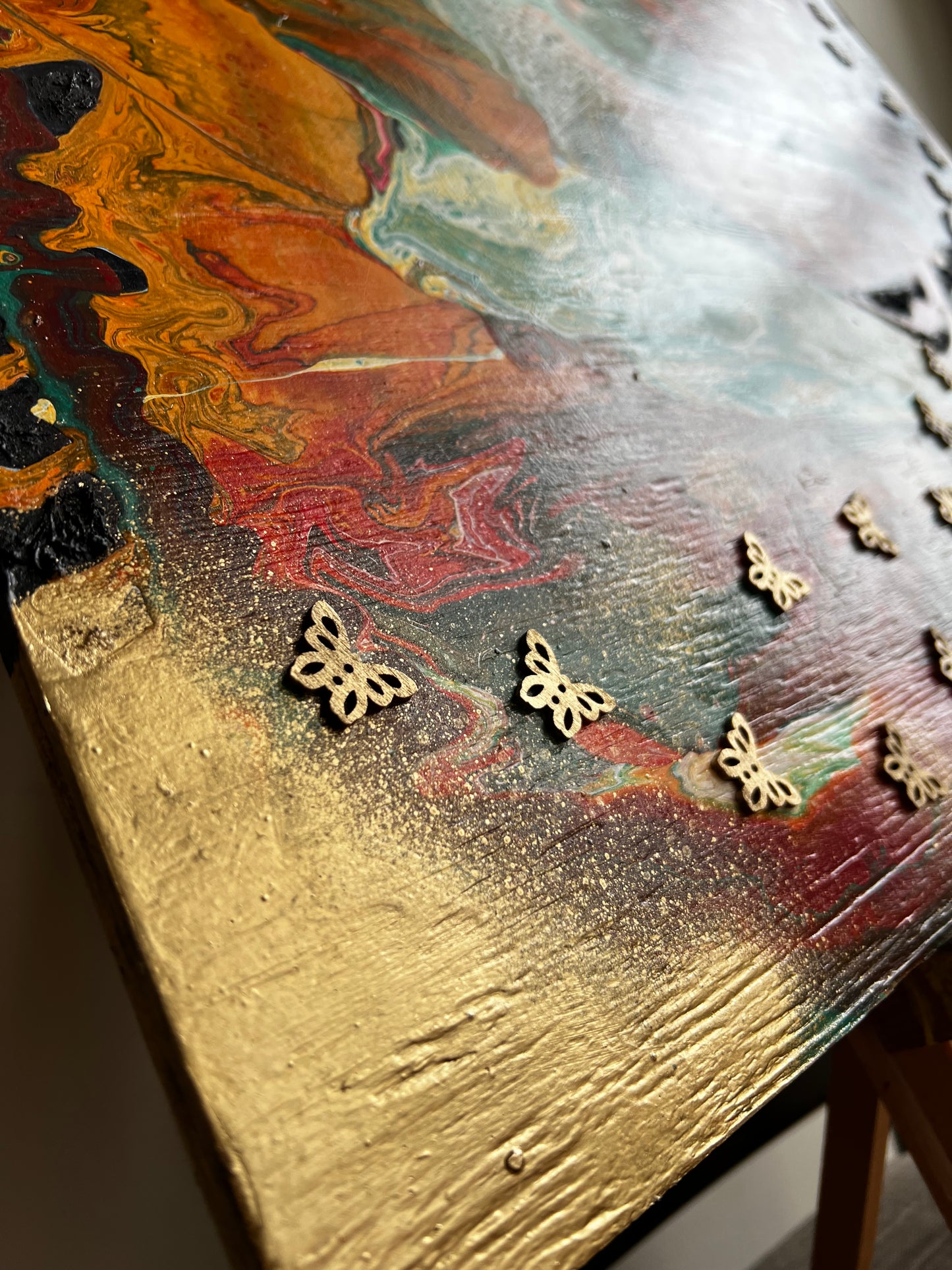 Abstract Butterfly Art On Wood