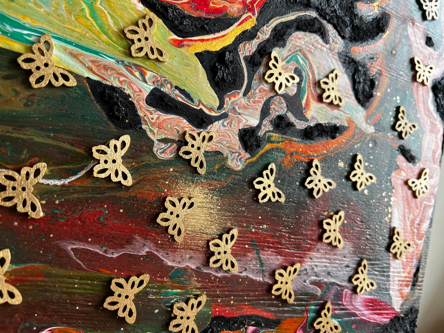 Abstract Butterfly Art On Wood