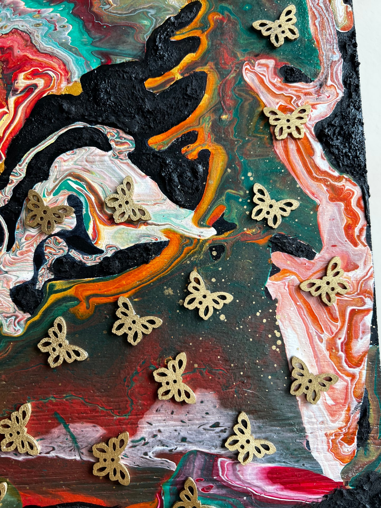 Abstract Butterfly Art On Wood