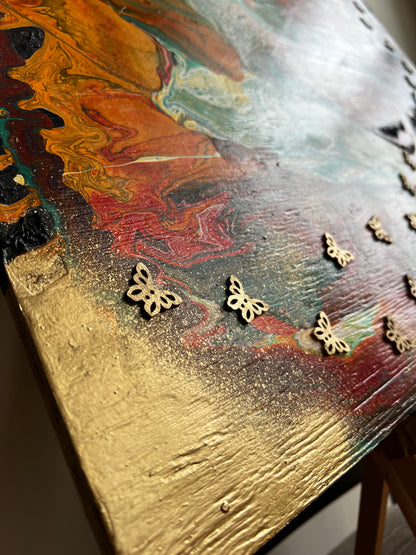 Abstract Butterfly Art On Wood