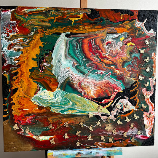 Abstract Butterfly Art On Wood