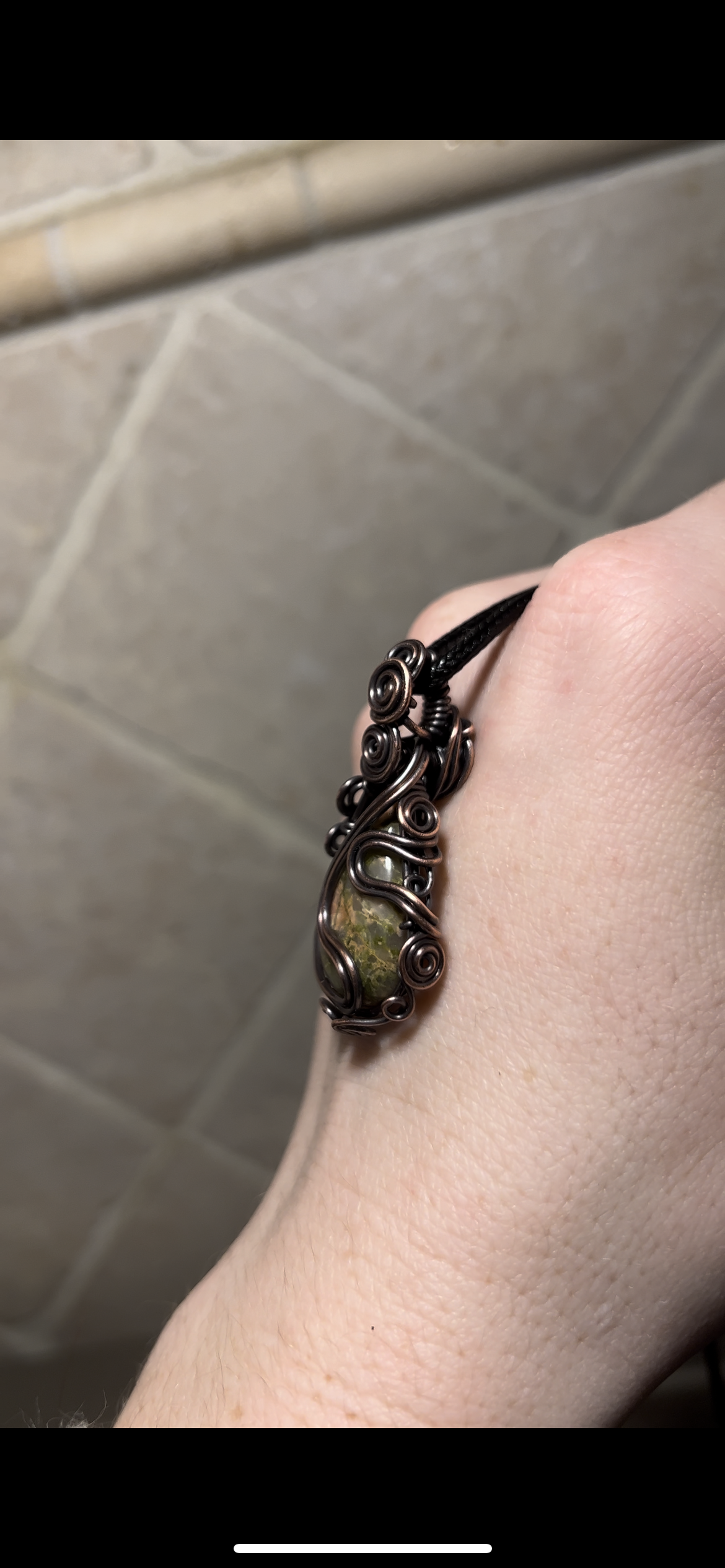 Unakite Wire Wrapped Healing Pendant