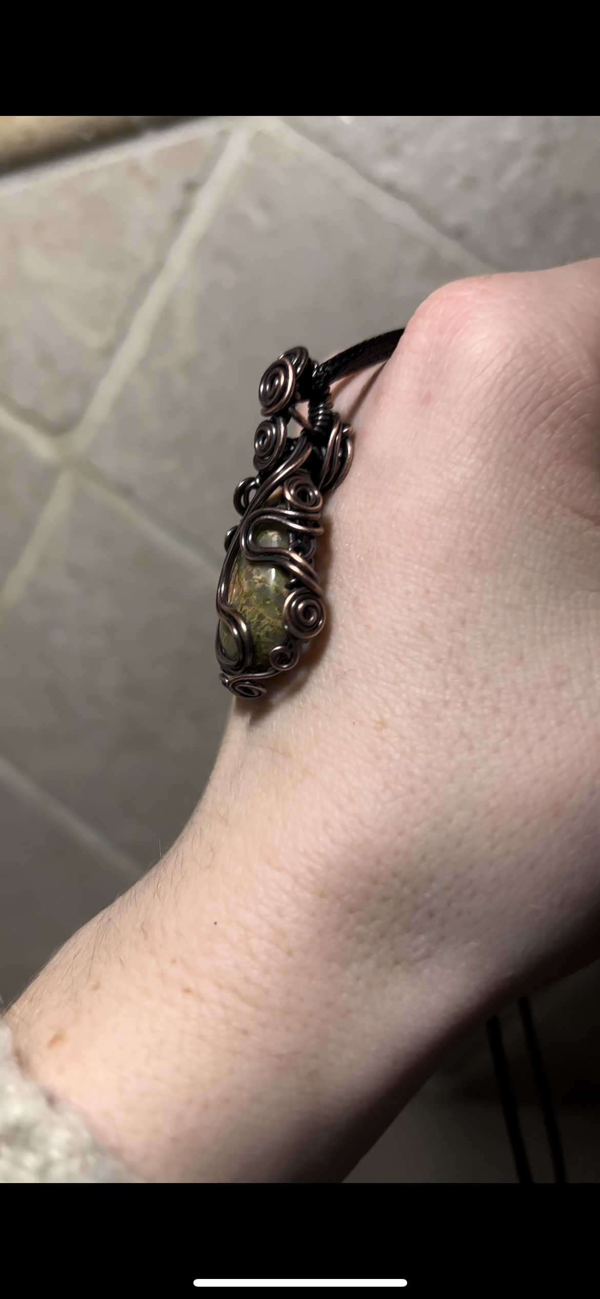 Unakite Wire Wrapped Healing Pendant