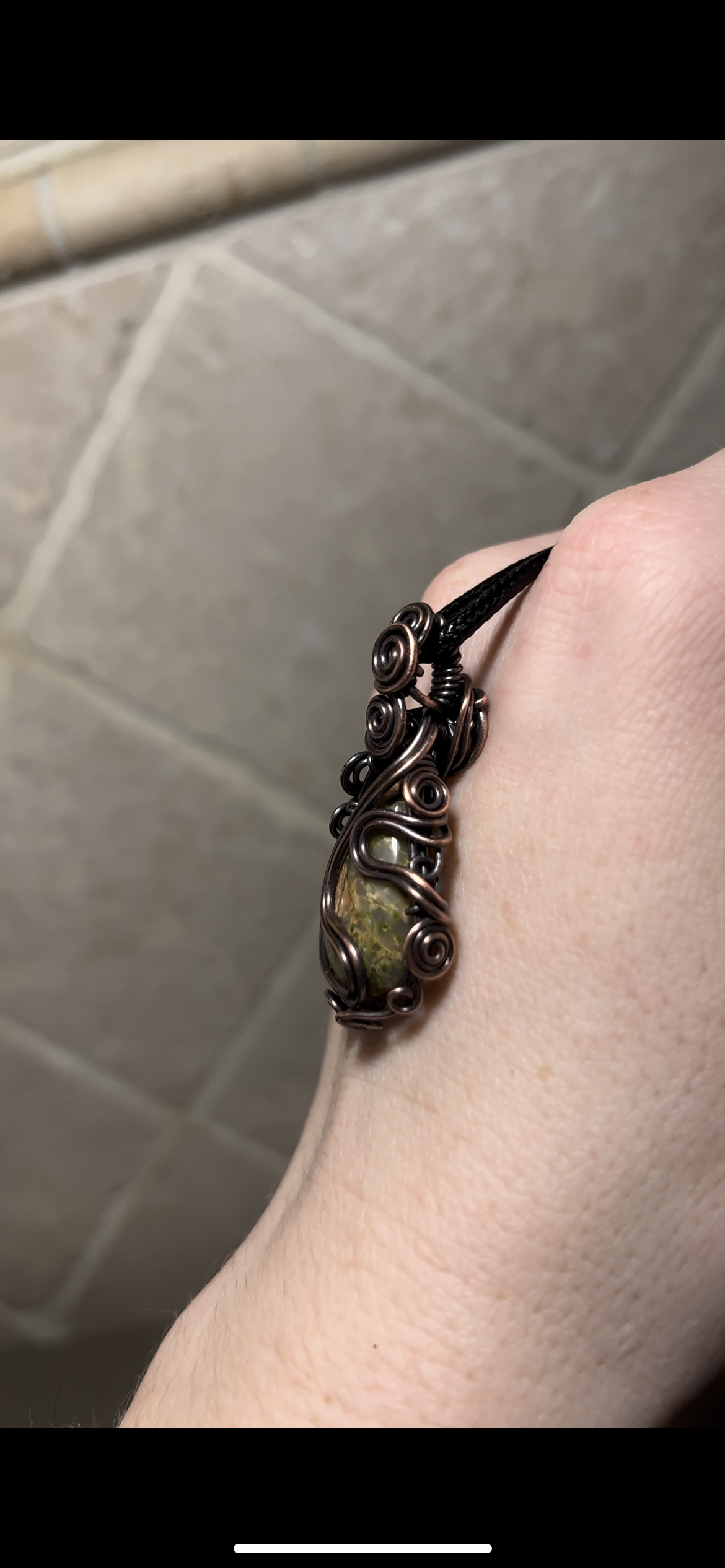 Unakite Wire Wrapped Healing Pendant