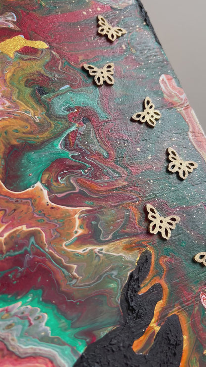 Abstract Butterfly Art On Wood