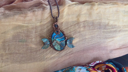 Trilogy Labradorite Moon Pendant Necklace